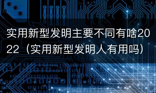 实用新型发明主要不同有啥2022（实用新型发明人有用吗）