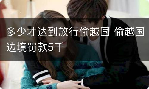 多少才达到放行偷越国 偷越国边境罚款5千