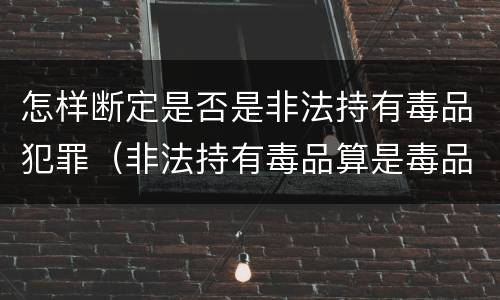 怎样断定是否是非法持有毒品犯罪（非法持有毒品算是毒品犯罪吗）