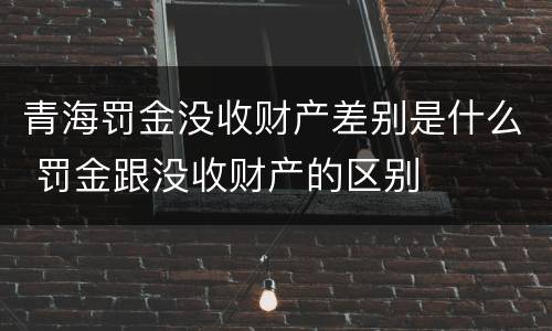 青海罚金没收财产差别是什么 罚金跟没收财产的区别