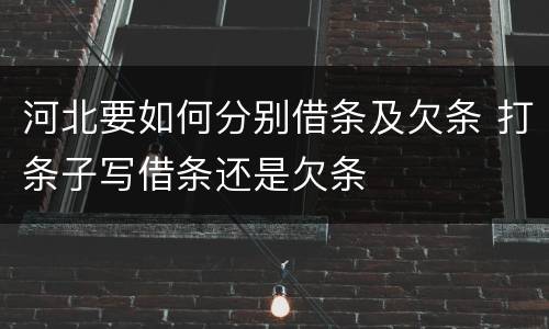 河北要如何分别借条及欠条 打条子写借条还是欠条