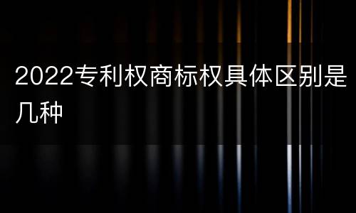 2022专利权商标权具体区别是几种