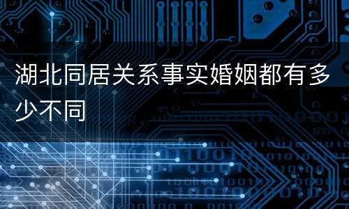 湖北同居关系事实婚姻都有多少不同