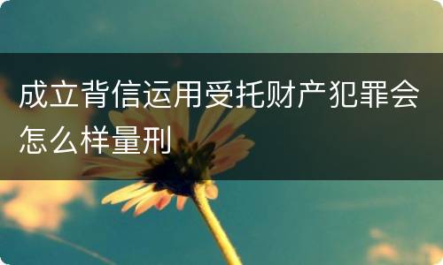 成立背信运用受托财产犯罪会怎么样量刑