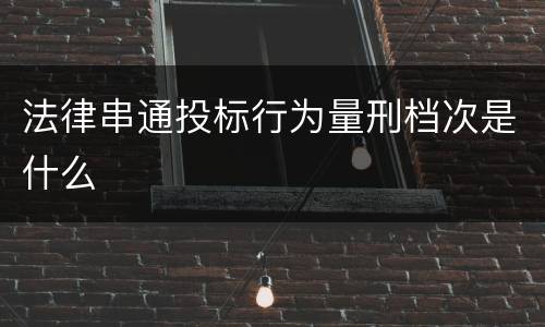 法律串通投标行为量刑档次是什么