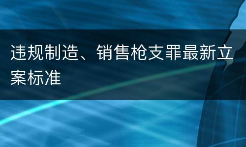 违规制造、销售枪支罪最新立案标准