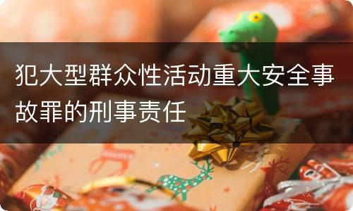 犯大型群众性活动重大安全事故罪的刑事责任