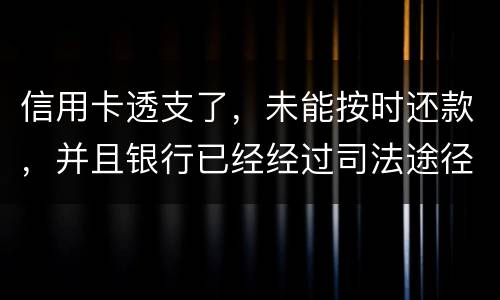 信用卡透支了，未能按时还款，并且银行已经经过司法途径来诉讼，该怎么办