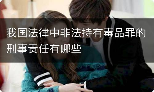 我国法律中非法持有毒品罪的刑事责任有哪些
