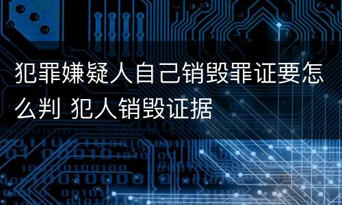 犯罪嫌疑人自己销毁罪证要怎么判 犯人销毁证据