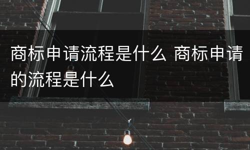 商标申请流程是什么 商标申请的流程是什么