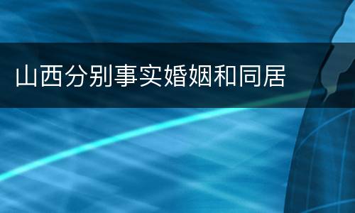 山西分别事实婚姻和同居