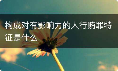 构成对有影响力的人行贿罪特征是什么