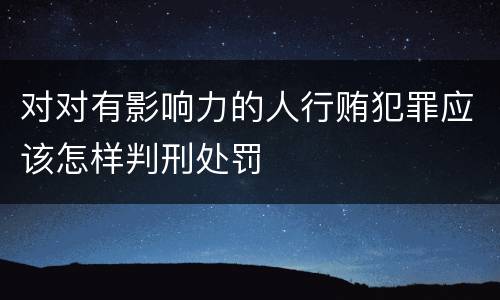 对对有影响力的人行贿犯罪应该怎样判刑处罚