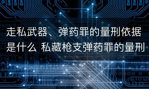 走私武器、弹药罪的量刑依据是什么 私藏枪支弹药罪的量刑标准