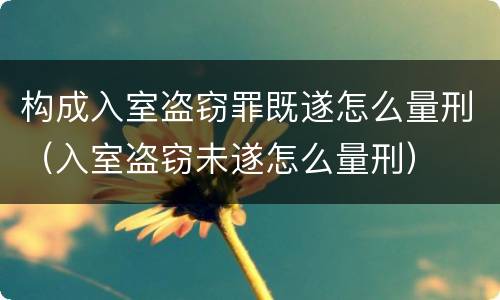 构成入室盗窃罪既遂怎么量刑（入室盗窃未遂怎么量刑）