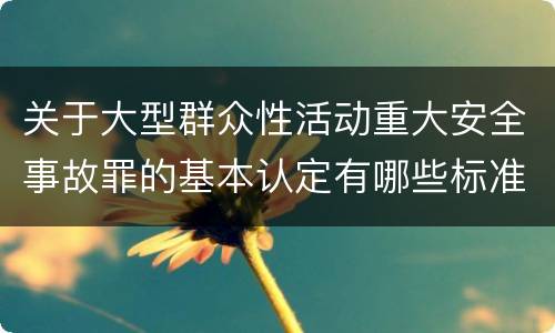 关于大型群众性活动重大安全事故罪的基本认定有哪些标准