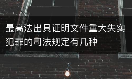 最高法出具证明文件重大失实犯罪的司法规定有几种