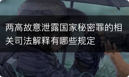 两高故意泄露国家秘密罪的相关司法解释有哪些规定