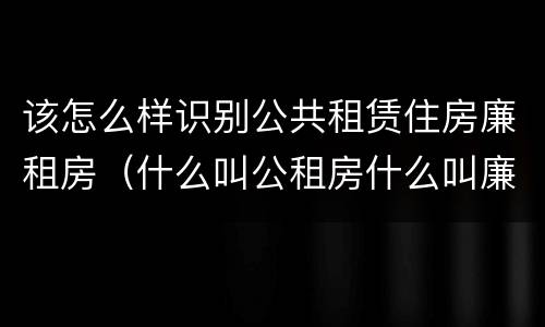 该怎么样识别公共租赁住房廉租房（什么叫公租房什么叫廉租房）