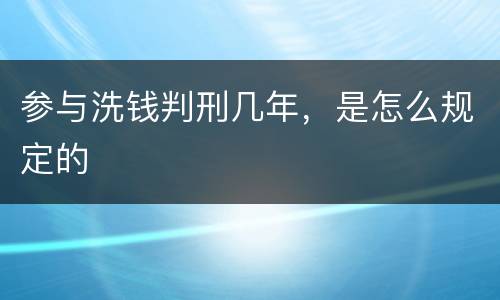 参与洗钱判刑几年，是怎么规定的