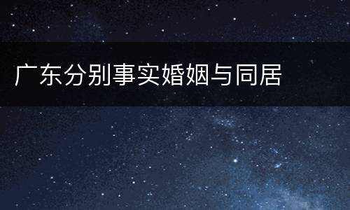 广东分别事实婚姻与同居
