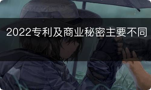 2022专利及商业秘密主要不同