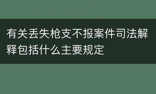 有关丢失枪支不报案件司法解释包括什么主要规定