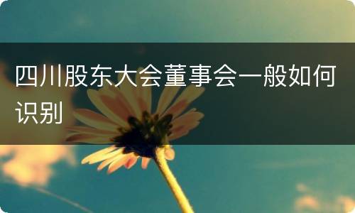 四川股东大会董事会一般如何识别