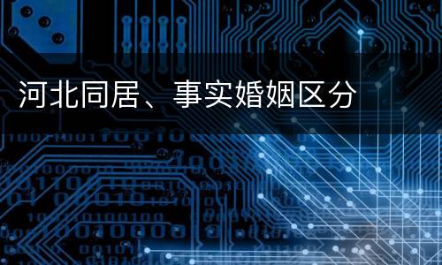 河北同居、事实婚姻区分