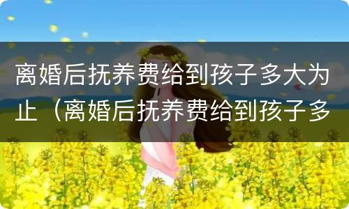 离婚后抚养费给到孩子多大为止（离婚后抚养费给到孩子多大为止啊）