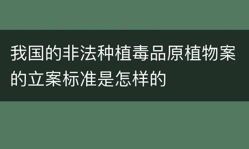 我国的非法种植毒品原植物案的立案标准是怎样的