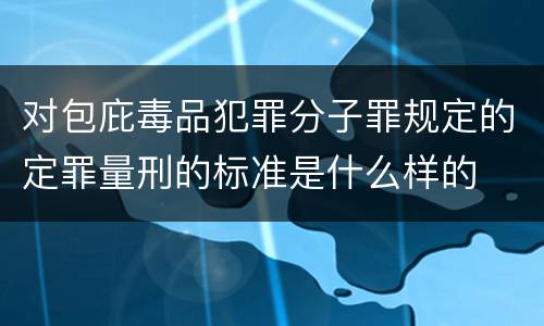 对包庇毒品犯罪分子罪规定的定罪量刑的标准是什么样的