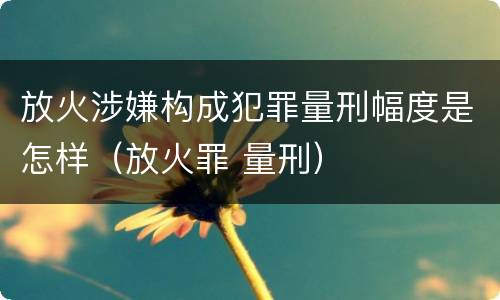 放火涉嫌构成犯罪量刑幅度是怎样（放火罪 量刑）