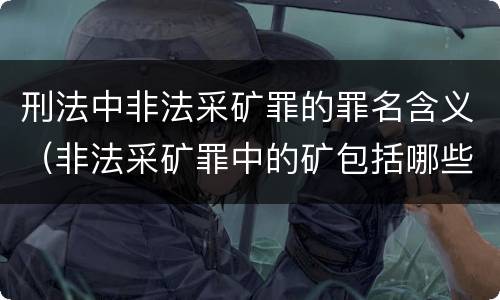 刑法中非法采矿罪的罪名含义（非法采矿罪中的矿包括哪些）