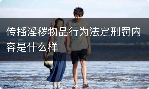传播淫秽物品行为法定刑罚内容是什么样