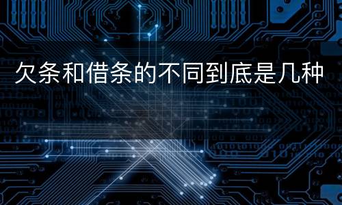 欠条和借条的不同到底是几种