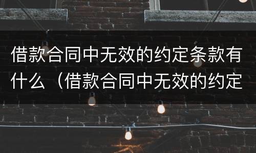 借款合同中无效的约定条款有什么（借款合同中无效的约定条款有什么法律效力）