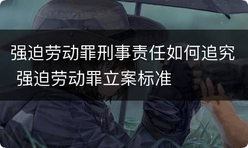 强迫劳动罪刑事责任如何追究 强迫劳动罪立案标准