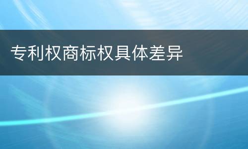 专利权商标权具体差异