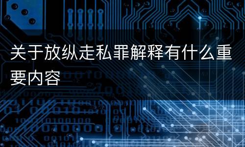 关于放纵走私罪解释有什么重要内容