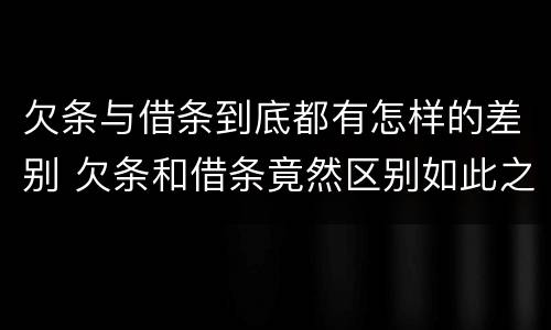 欠条与借条到底都有怎样的差别 欠条和借条竟然区别如此之大