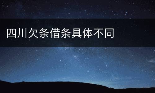 四川欠条借条具体不同