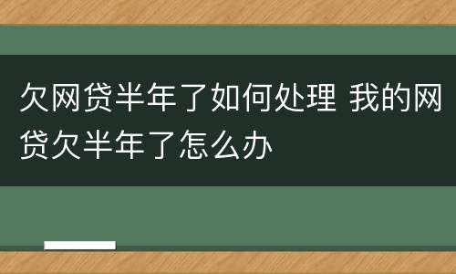 欠网贷半年了如何处理 我的网贷欠半年了怎么办