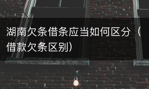 湖南欠条借条应当如何区分（借款欠条区别）