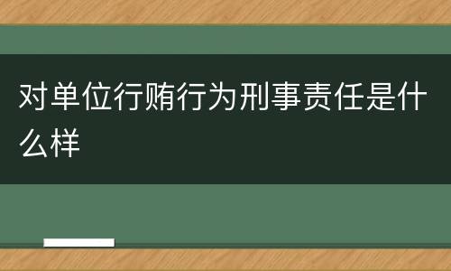 对单位行贿行为刑事责任是什么样