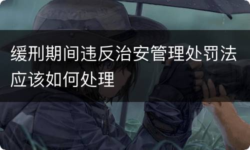 缓刑期间违反治安管理处罚法应该如何处理