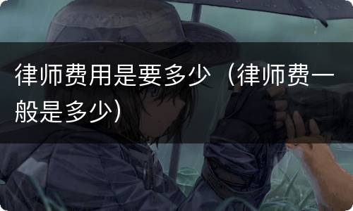 律师费用是要多少（律师费一般是多少）