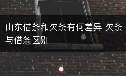 山东借条和欠条有何差异 欠条与借条区别