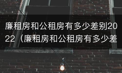 廉租房和公租房有多少差别2022（廉租房和公租房有多少差别2022年）